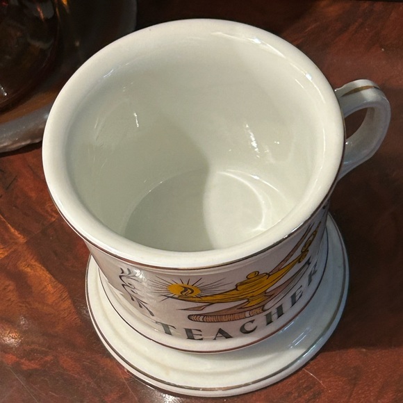 Vintage Teacher Coffee Mug Lamp of Knowledge Academic Symbol - Picture 4 of 9